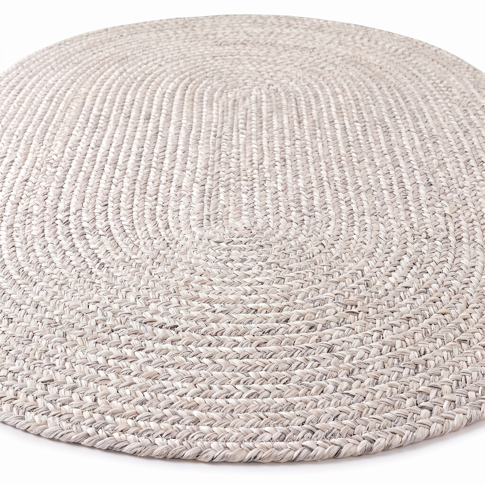 Angier Braided Indoor/Outdoor Rug - Ivory / Gray Oval 3' X 5' #shape_Oval