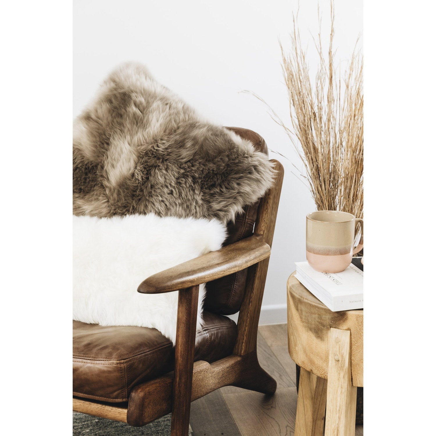 Longwool Sheepskin Cushion Taupe 3