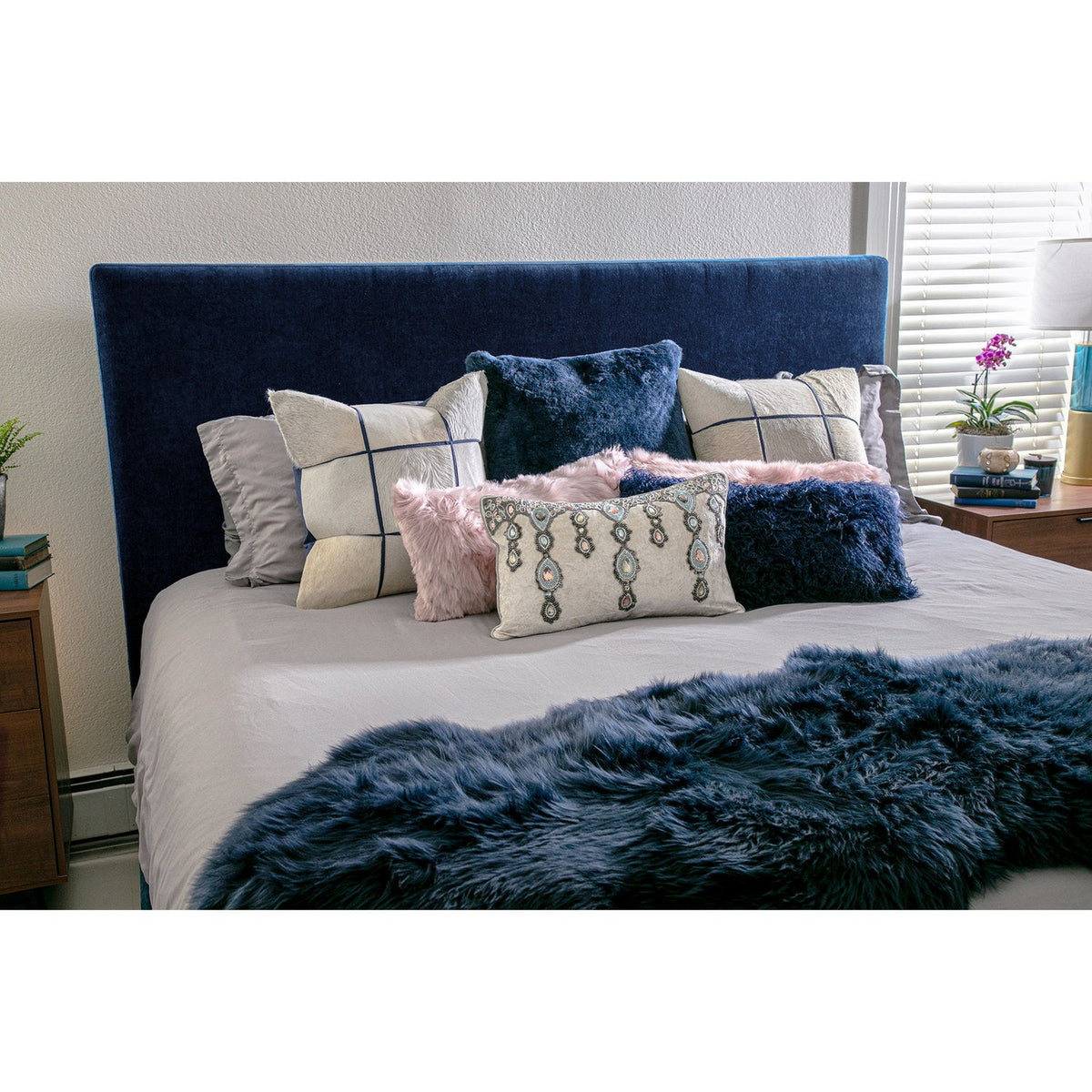 Cotton Velvet Cushion Anila & 30x50cm Ivory 2