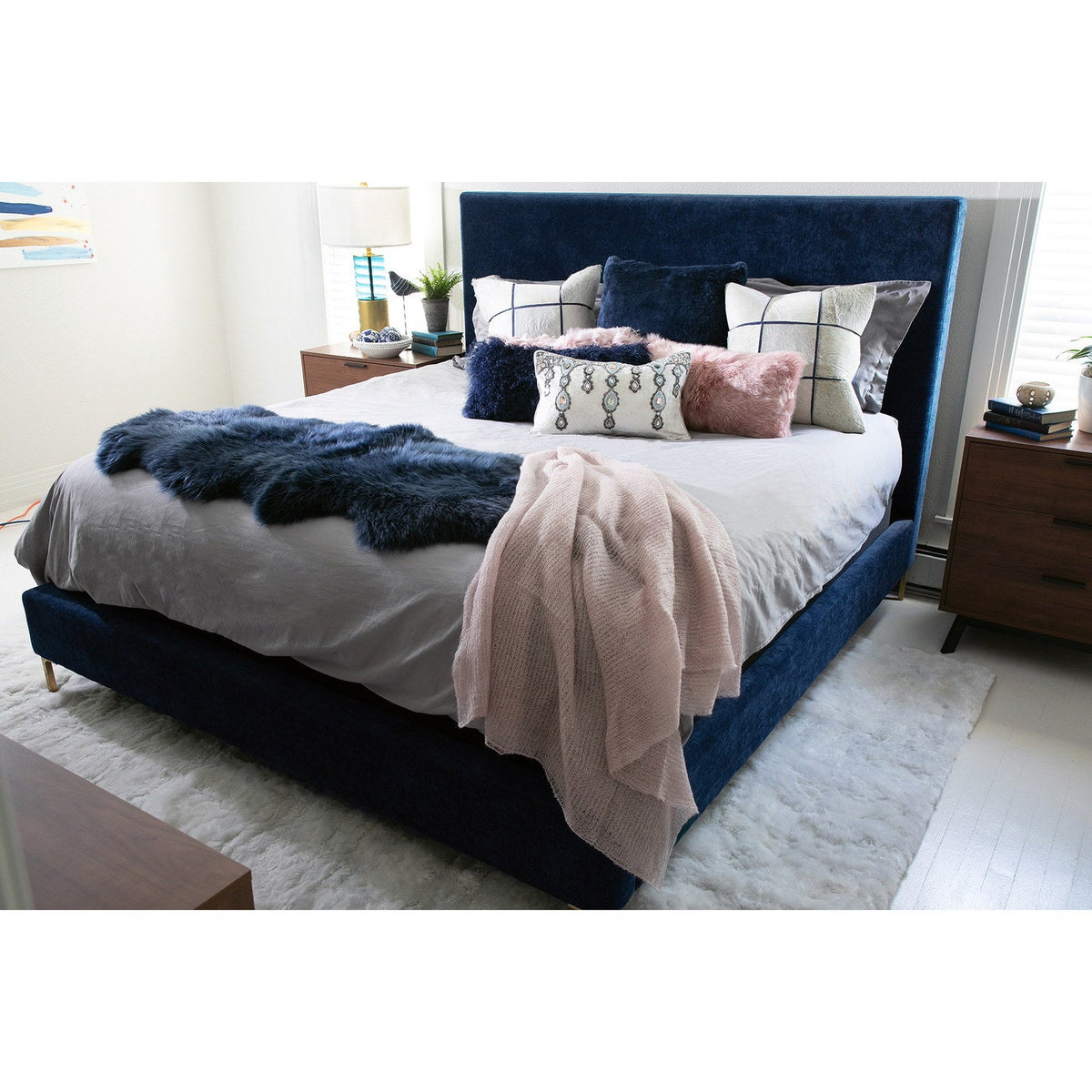 Woven Kid Mohair Throw Rose 2