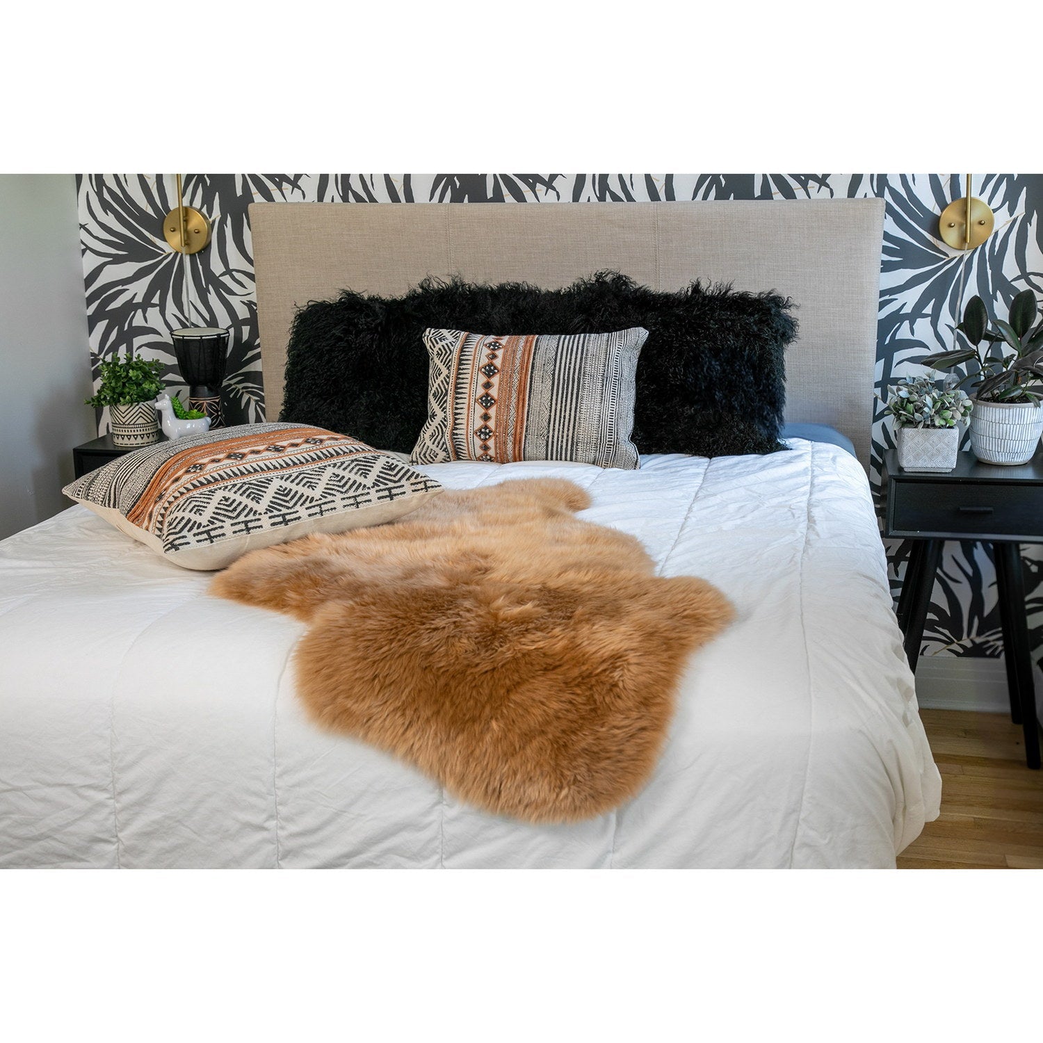 Long Wool Sheepskin Rug Single Granola 2