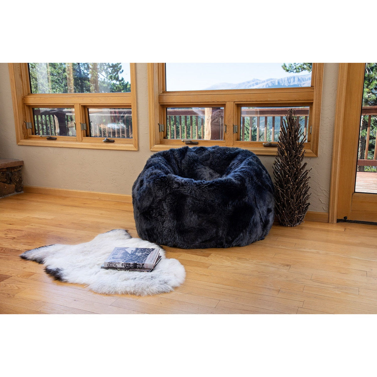 Longwool Sheepskin Beanbag Steel 2