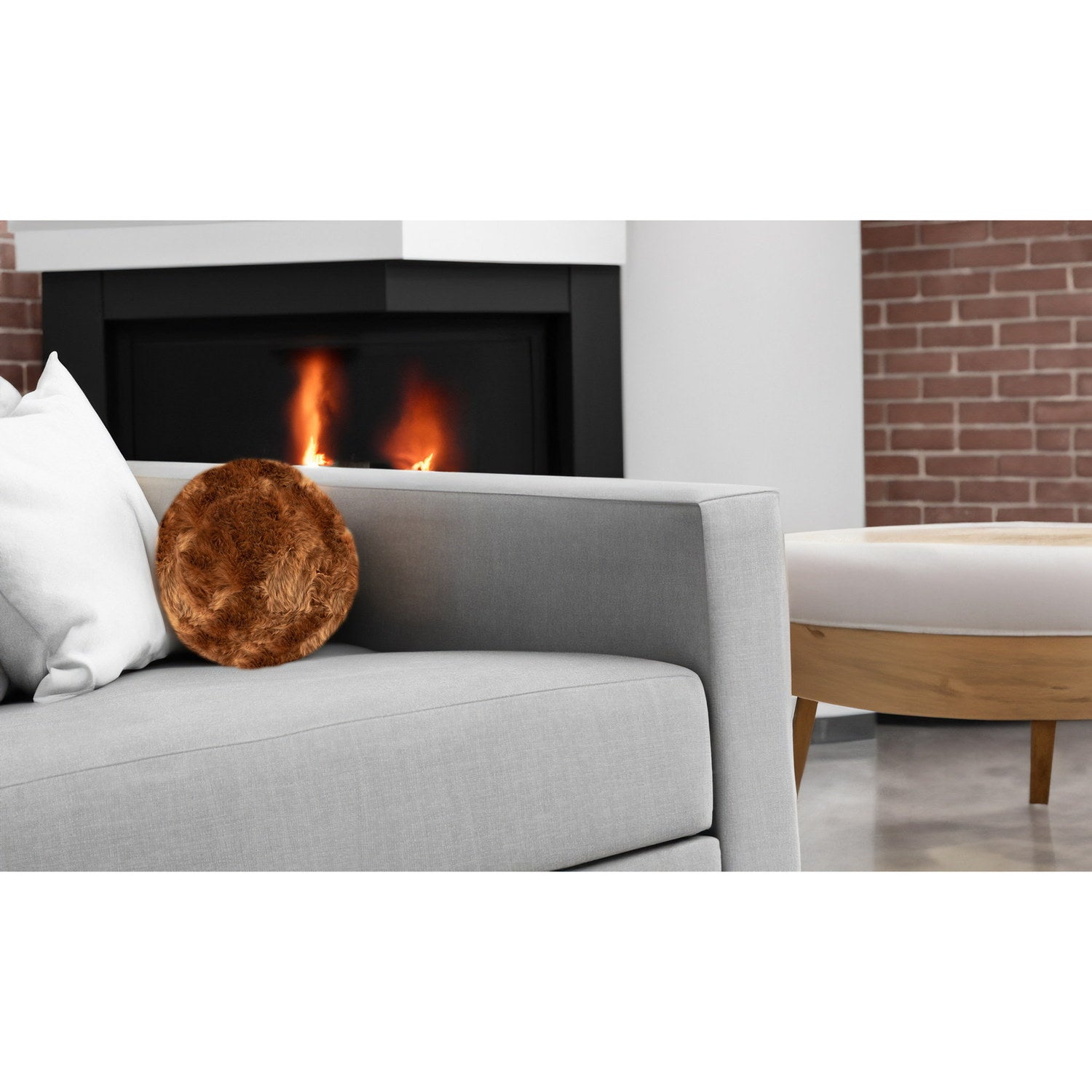 Long Wool Sheepskin Cushion Granola 2