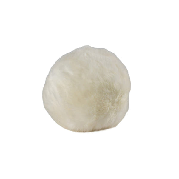 Long Wool Sheepskin Cushion Ivory #_shape=Ball