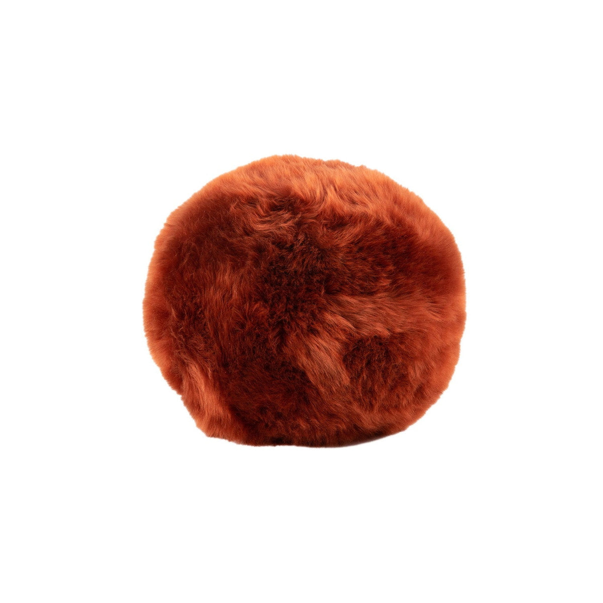 Long Wool Sheepskin Cushion Rust #_shape=Ball