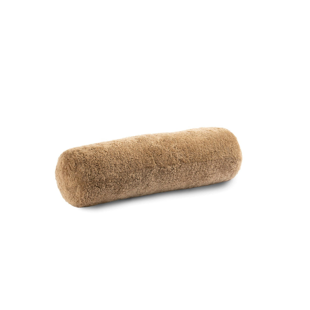 Short Wool Curly Sheepskin Cushion Butterscotch #_shape=Bolster