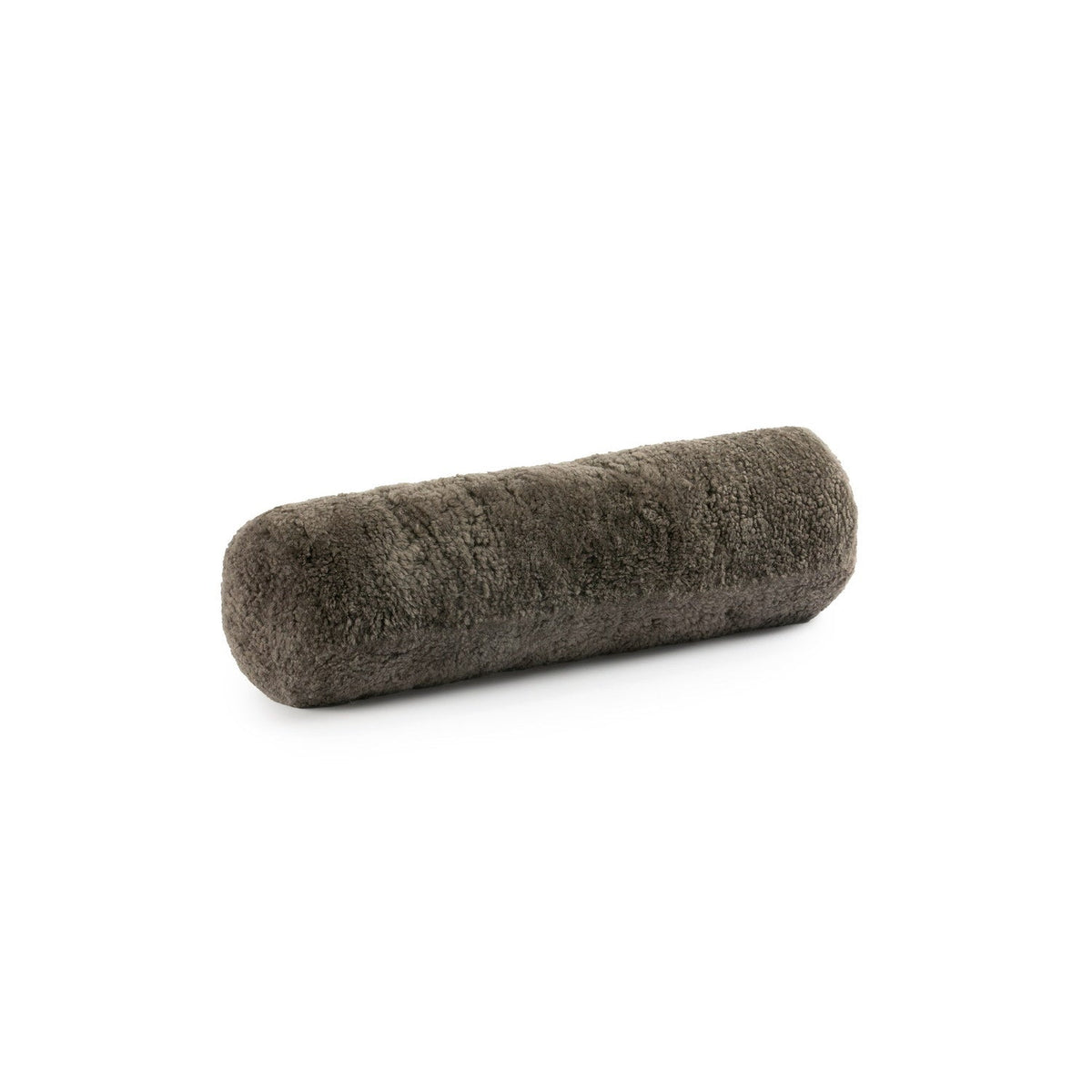 Short Wool Curly Sheepskin Cushion Fossil #_shape=Bolster