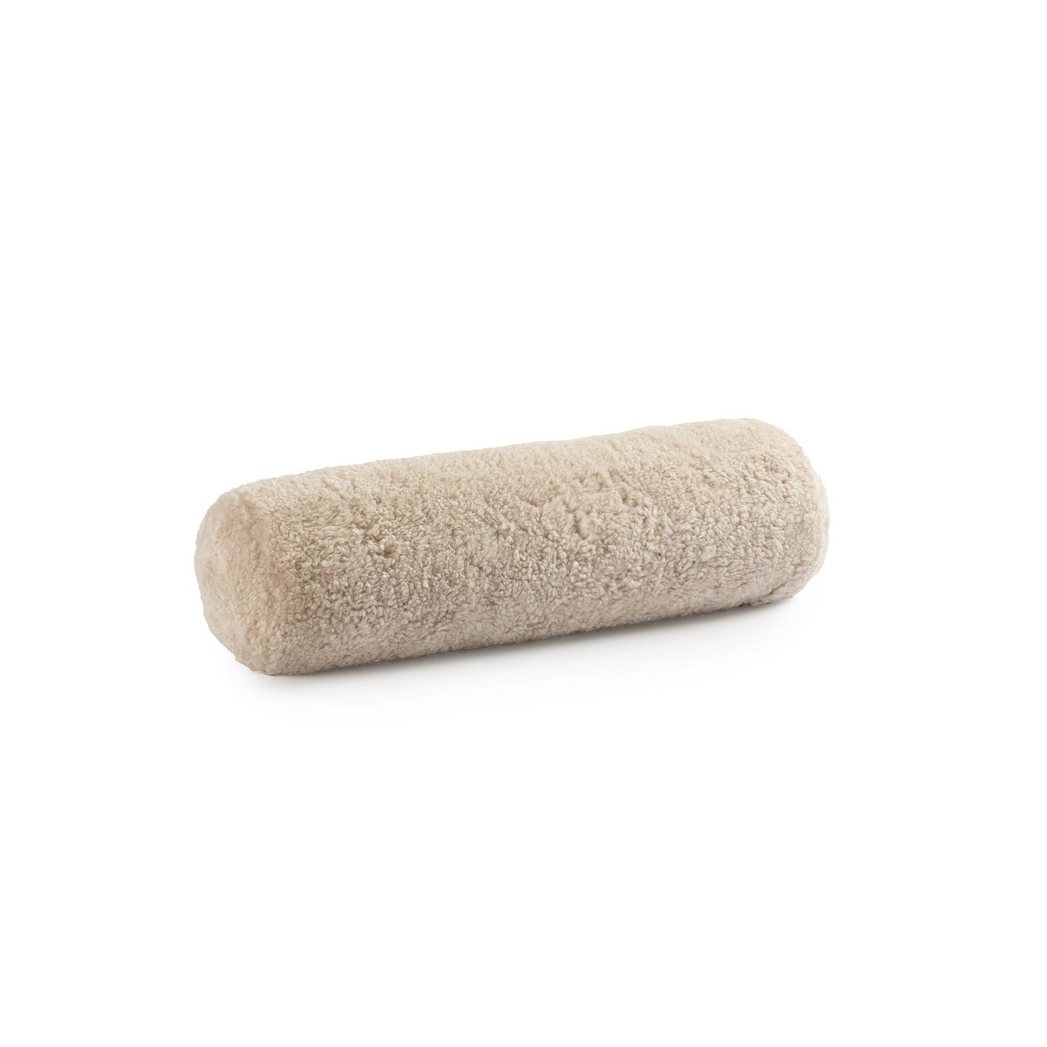 Short Wool Curly Sheepskin Cushion Oatmeal #_shape=Bolster