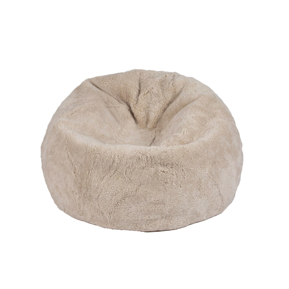 Shorn Curly Sheepskin Beanbag Oatmeal #_shape=Rectangle