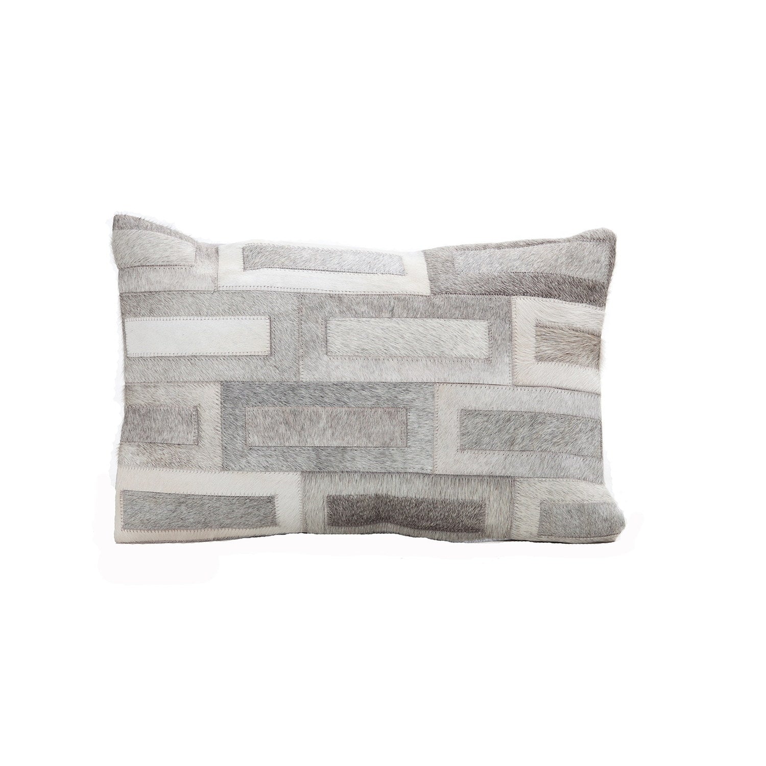 Cowhide Cushion Flagstone Natural Grey and White #_shape=Lumbar
