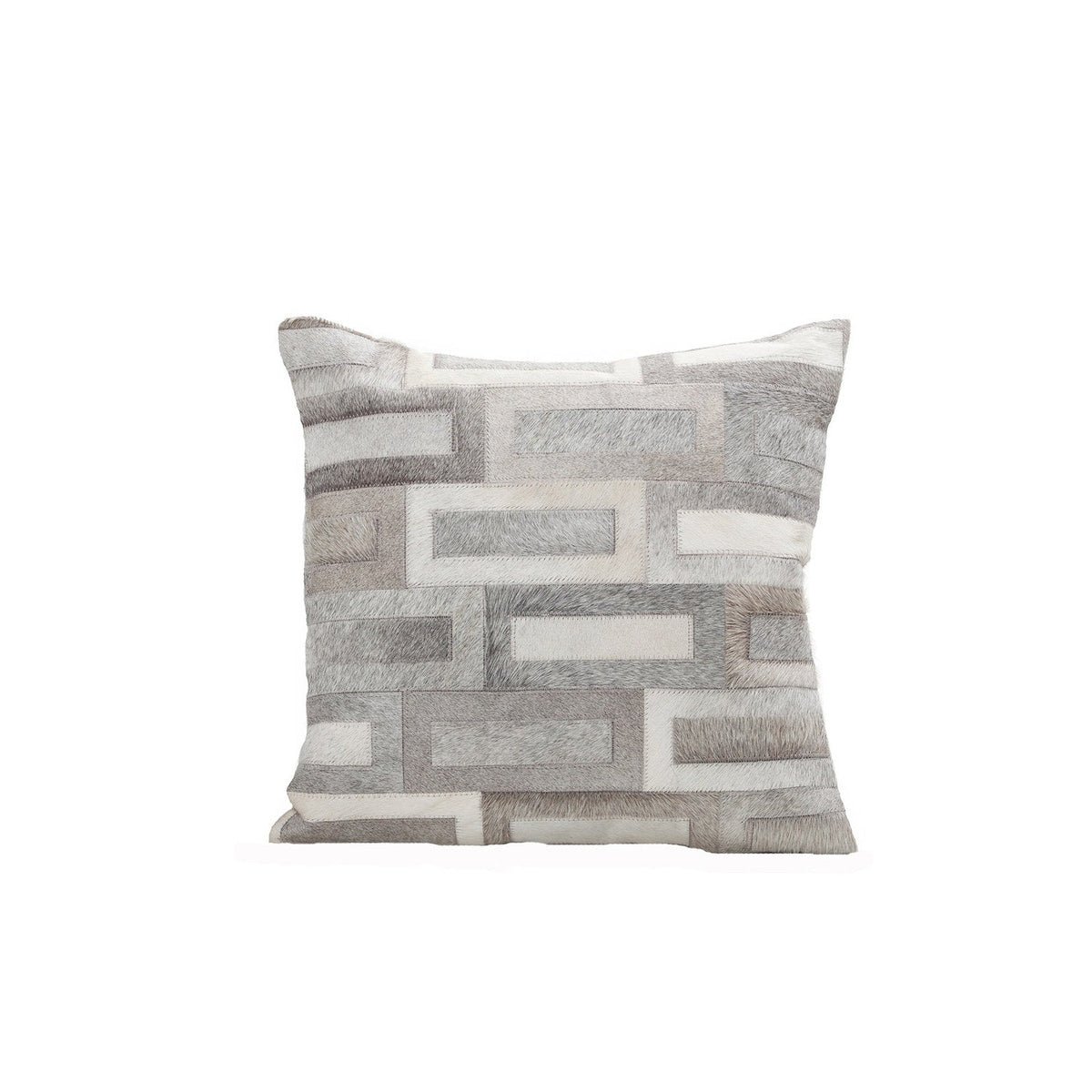 Cowhide Cushion Flagstone Natural Grey and White 2