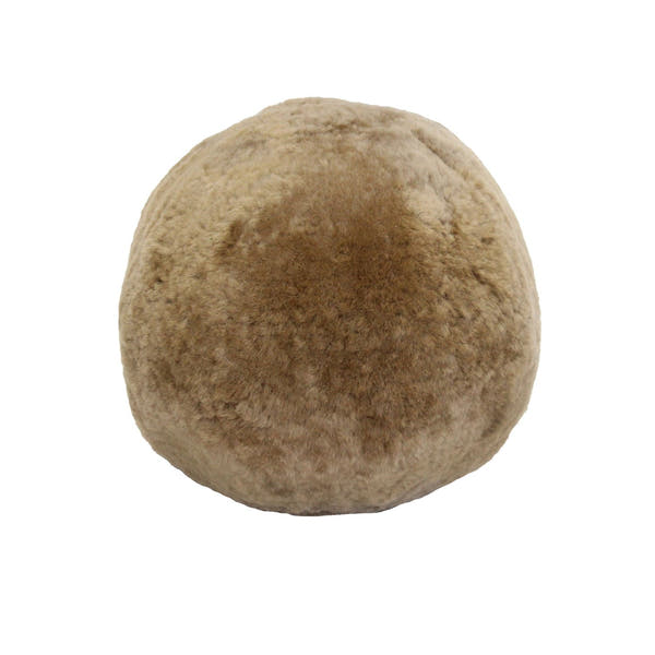 Short Wool Sheepskin Cushion Butterscotch #_shape=Ball