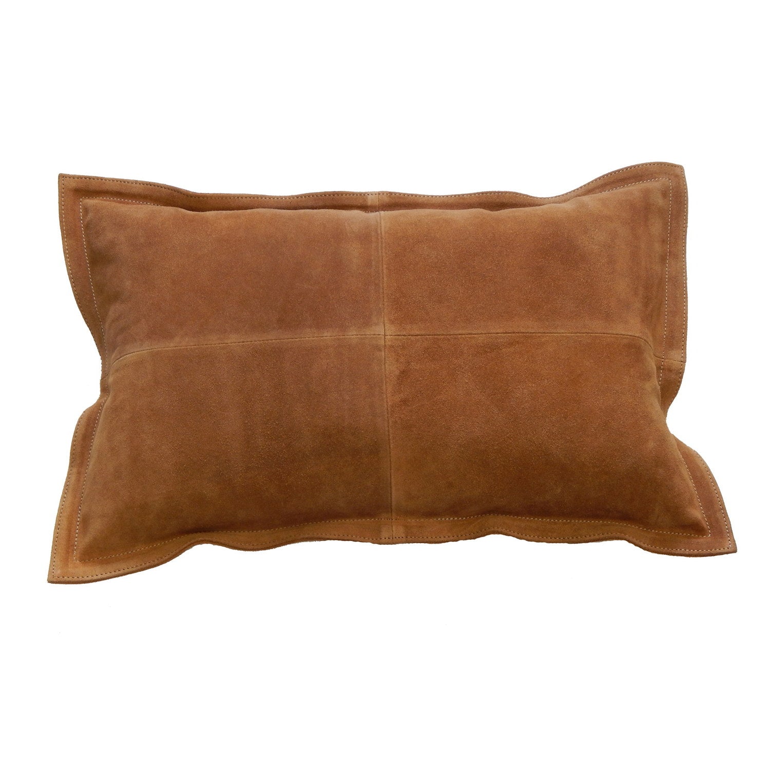 Suede Cowhide Cushion Camel #_shape=Lumbar