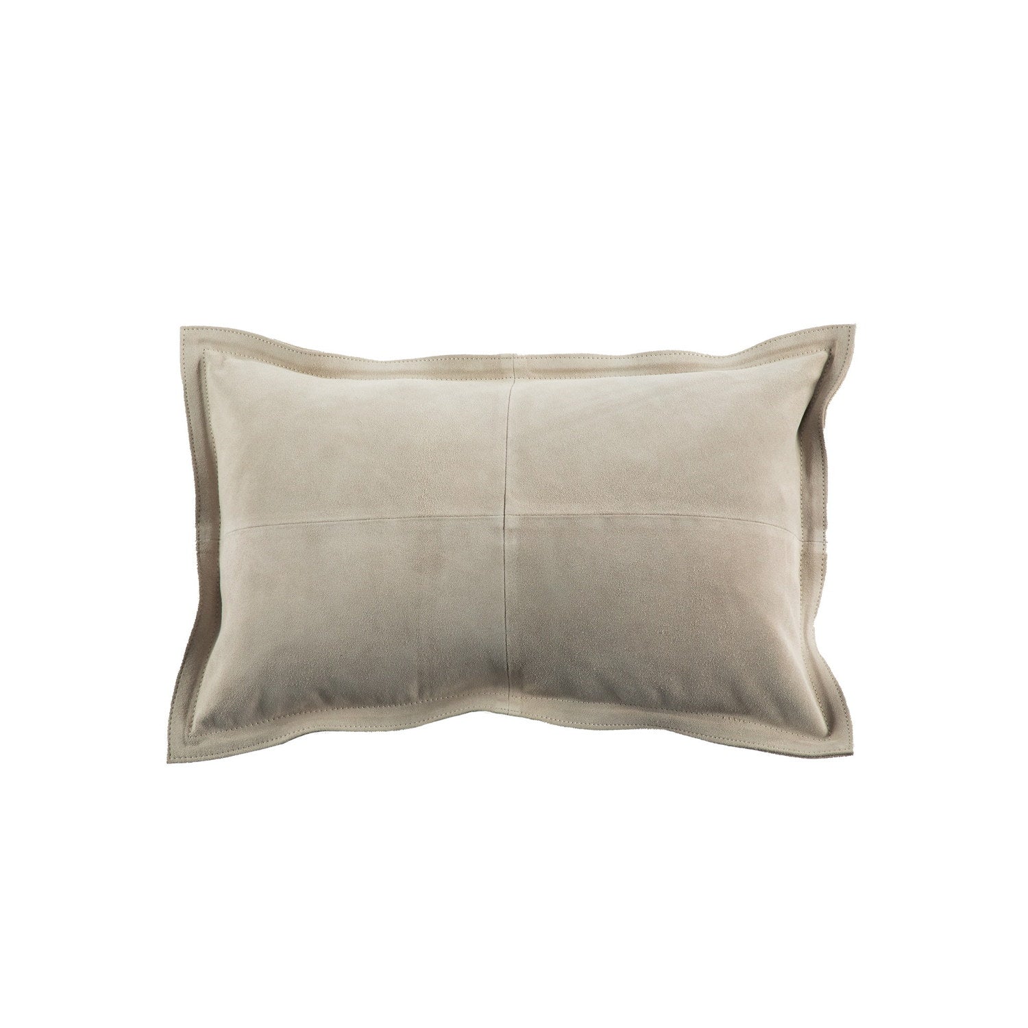 Suede Cowhide Cushion Light Beige #_shape=Lumbar