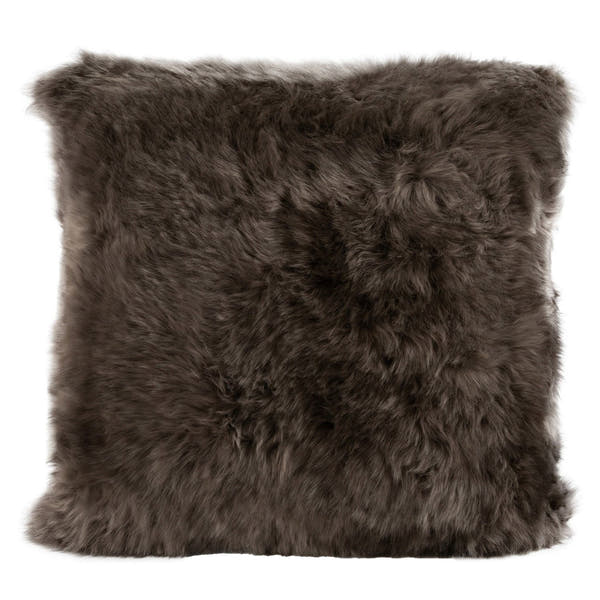 Longwool Sheepskin Cushion Fossil #_shape=Square
