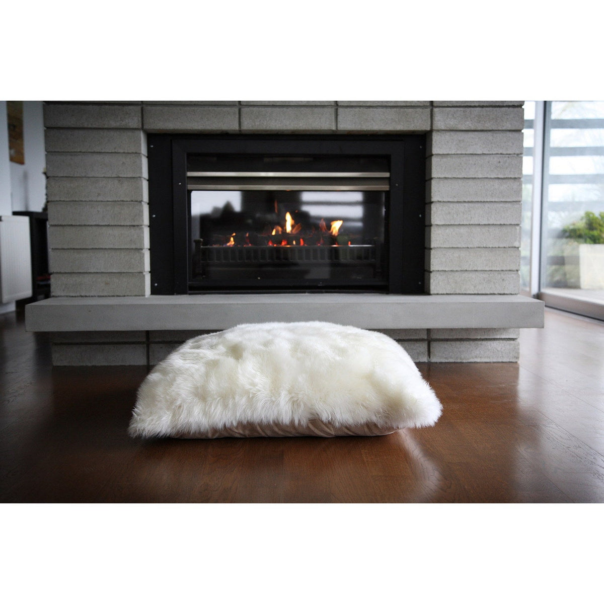 Longwool Sheepskin Cushion Ivory 4