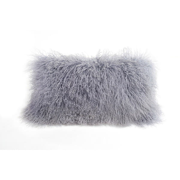 Longwool Tibetan Lamb Cushion Tibetan Sheepskin Dove #_shape=Lumbar