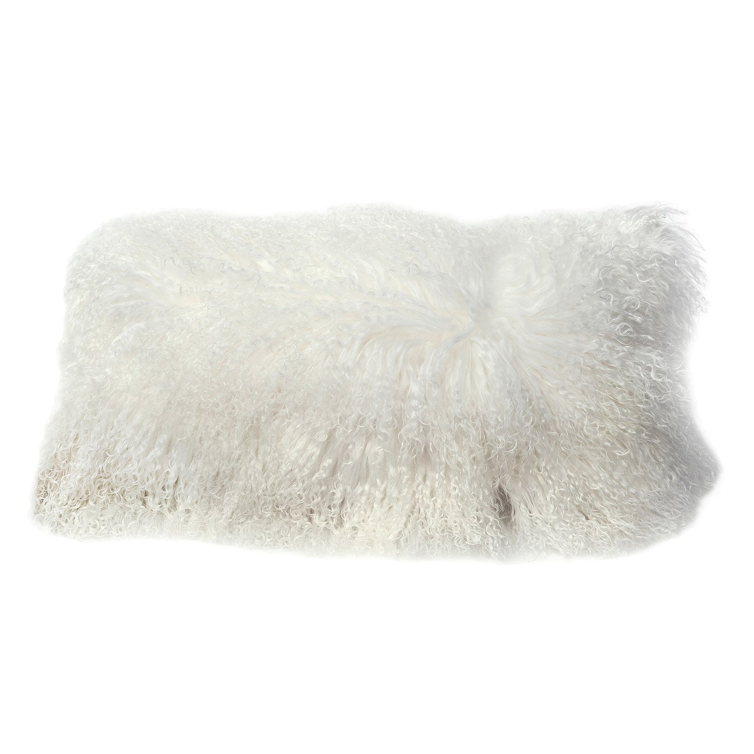 Longwool Tibetan Lamb Cushion Tibetan Sheepskin Ivory #_shape=Lumbar