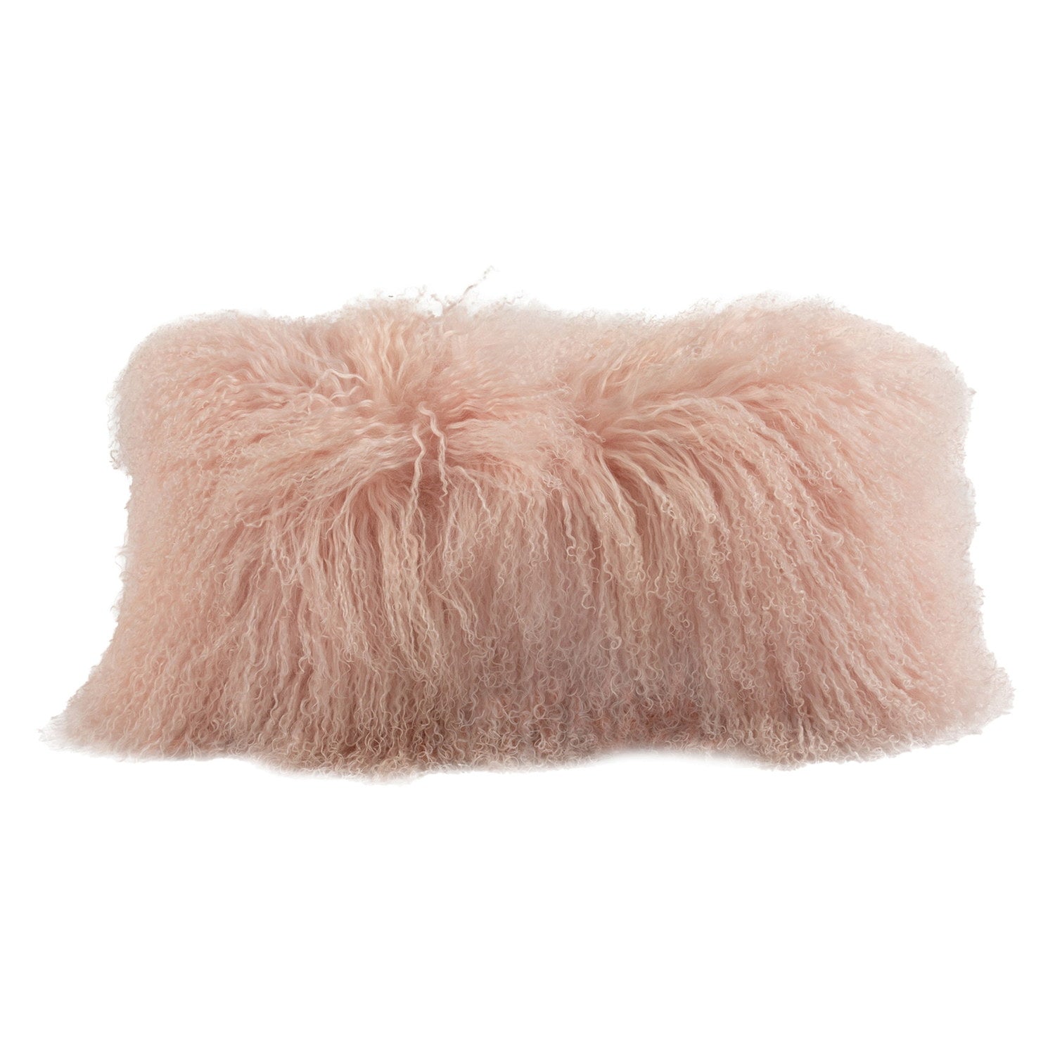 Longwool Tibetan Lamb Cushion Tibetan Sheepskin Rose #_shape=Lumbar