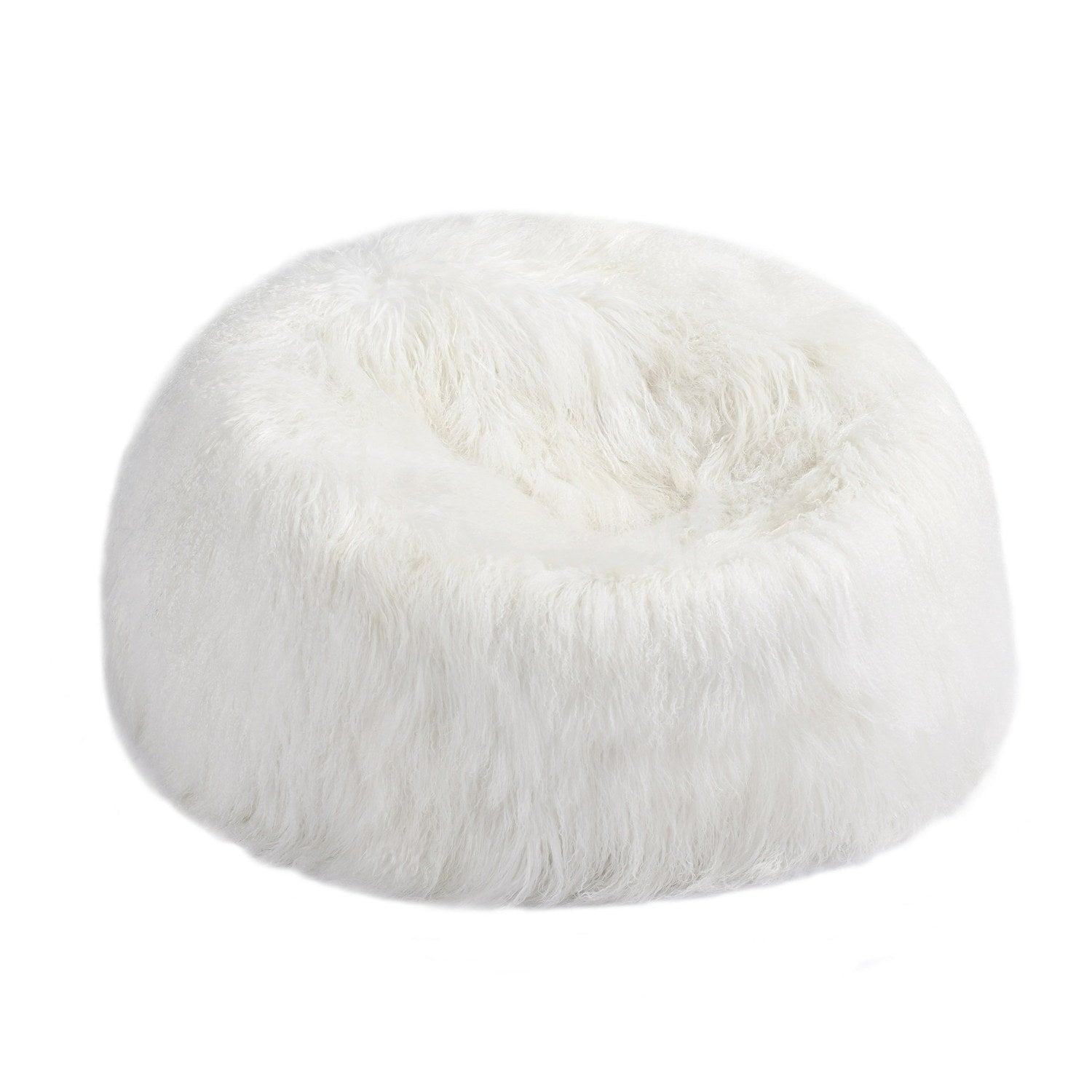 Cushion Longwool Tibetan Lamb Bean Bag Sheepskin White #_shape=Rectangle