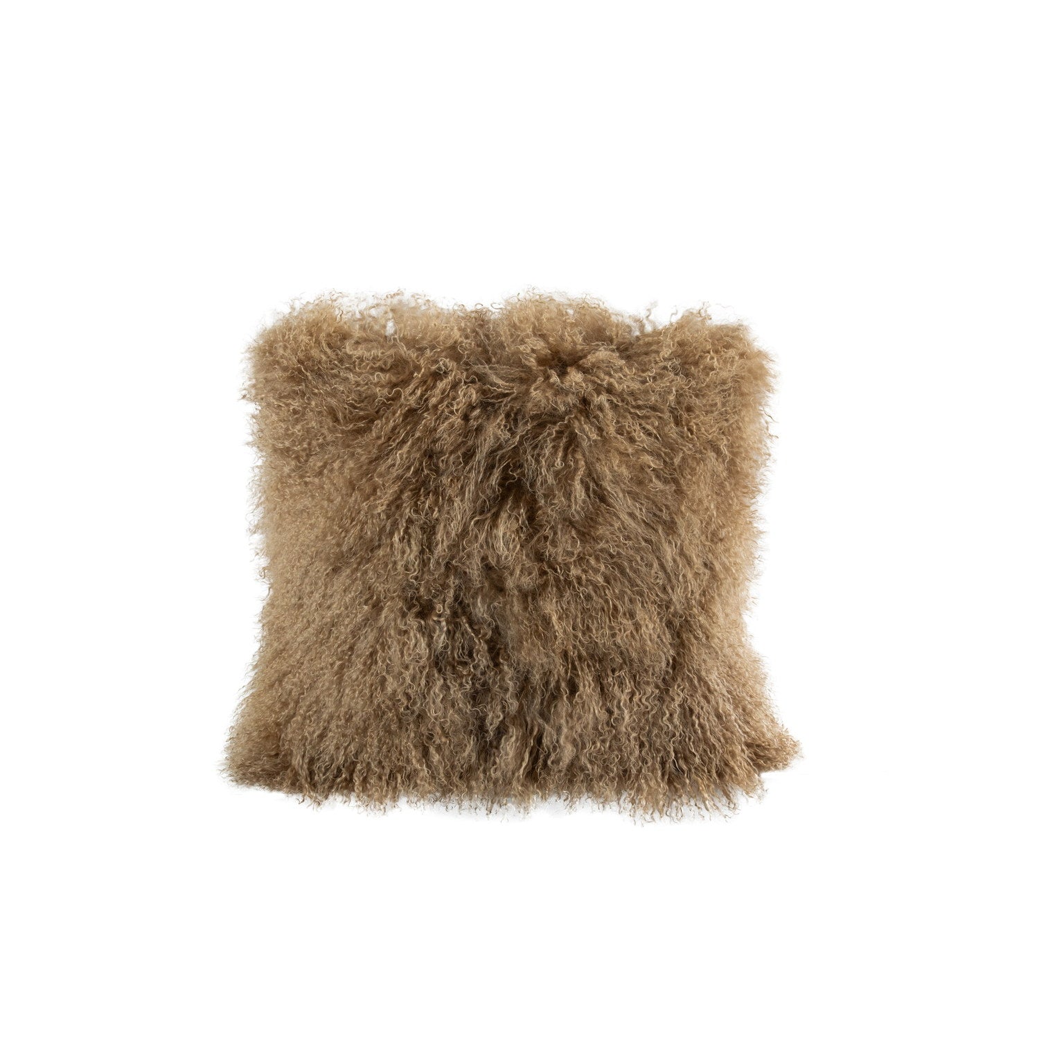 Longwool Tibetan Lamb Cushion Tibetan Sheepskin Cashew 2