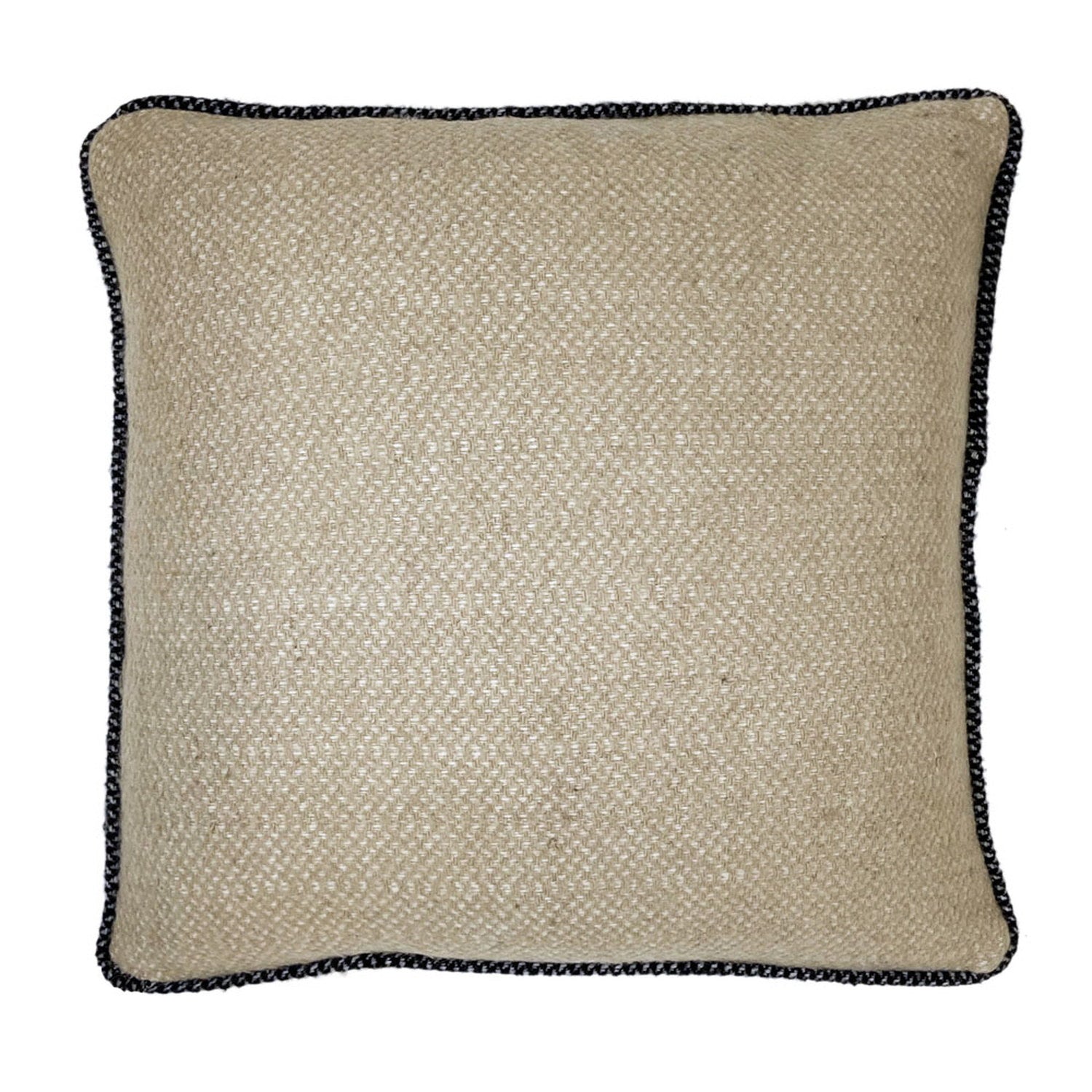 Recycled Wool Blend Cushion Telluride 50cm Beige/Black #_shape=Square
