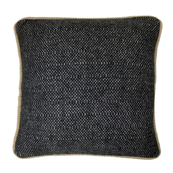 Recycled Wool Blend Cushion Telluride 50cm Black/Tan #_shape=Square