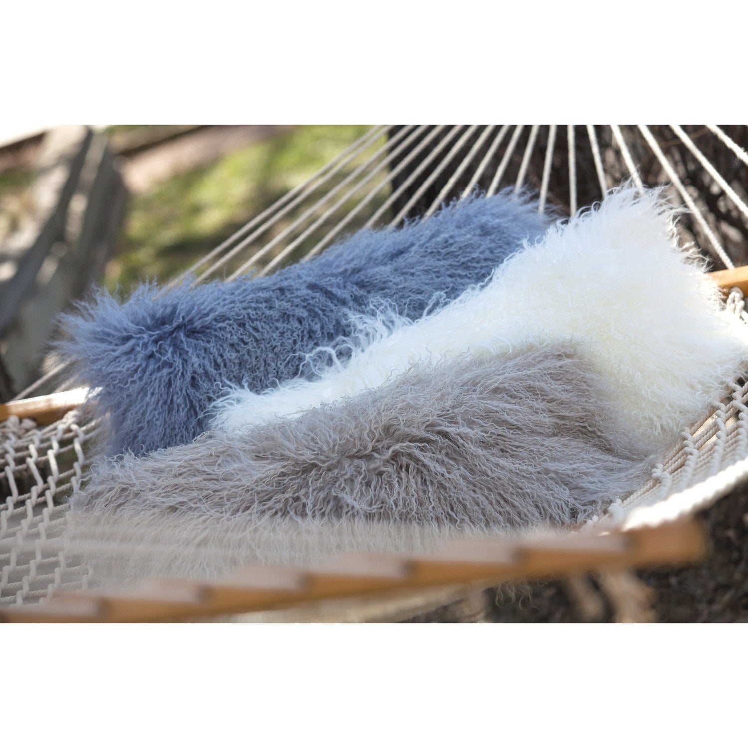 Longwool Tibetan Lamb Cushion Tibetan Sheepskin Dove 2