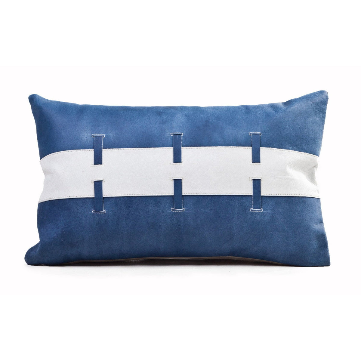 Leather Cushion Diana Rectangle 30x50cm Blue #_shape=Square