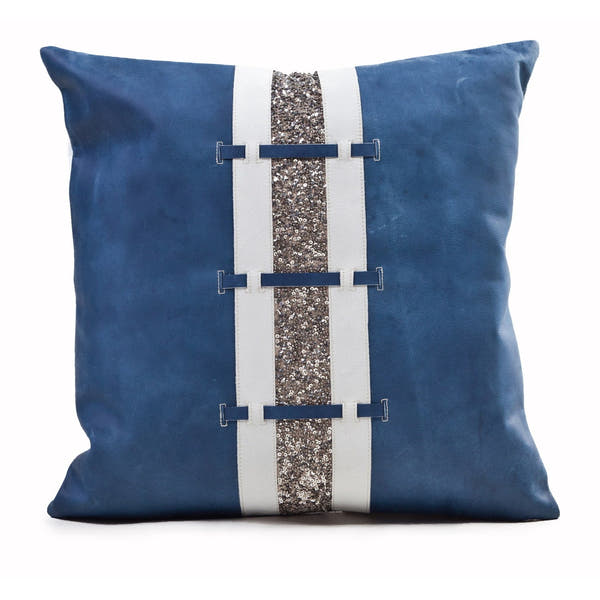 Leather Cushion Diana 50x50cm Blue #_shape=Square