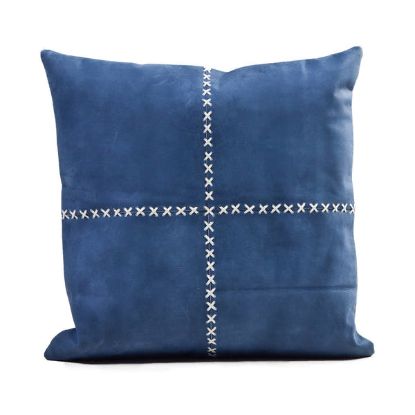 Leather Cushion Harley 50x50cm Blue #_shape=Square
