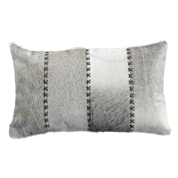 Cowhide Cushion Giselle Gray #_shape=Lumbar