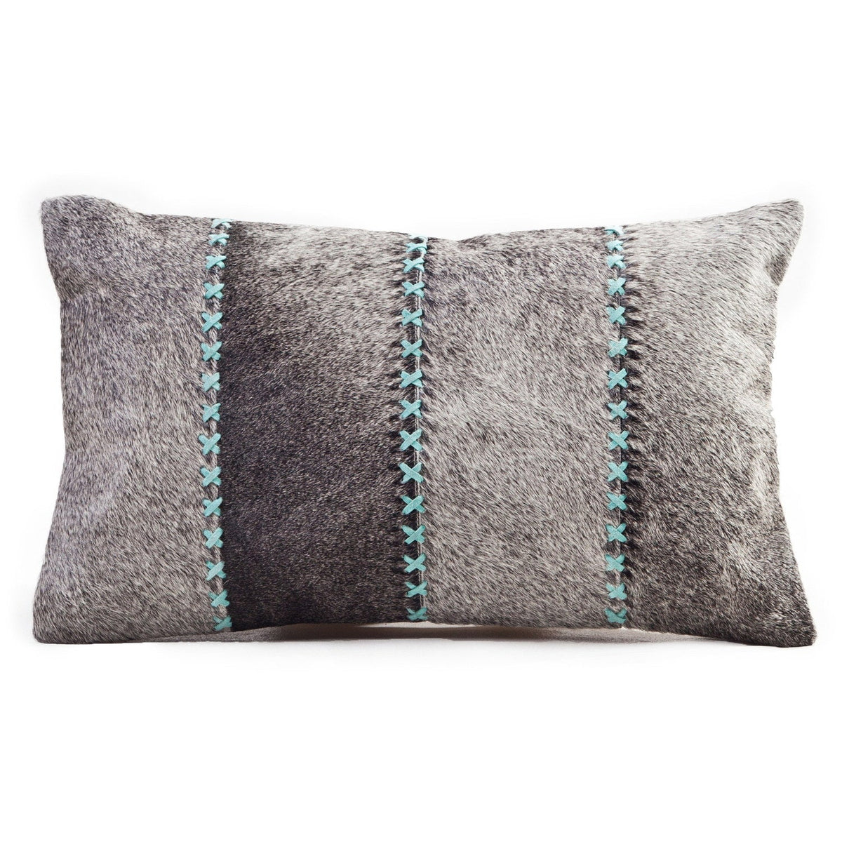 Cowhide Cushion Giselle Seamist Gray #_shape=Lumbar