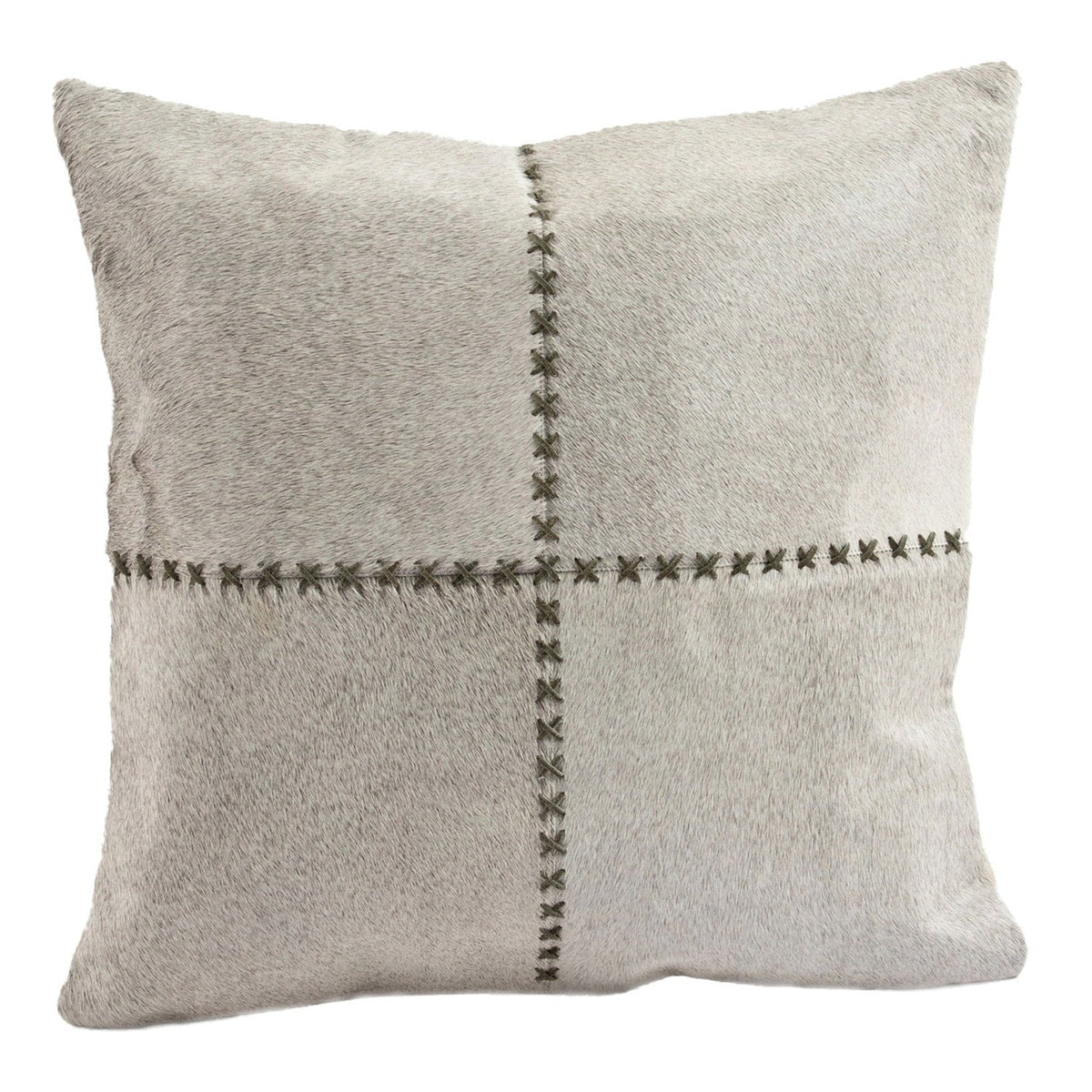 Cowhide Cushion Giselle Olive Gray 3