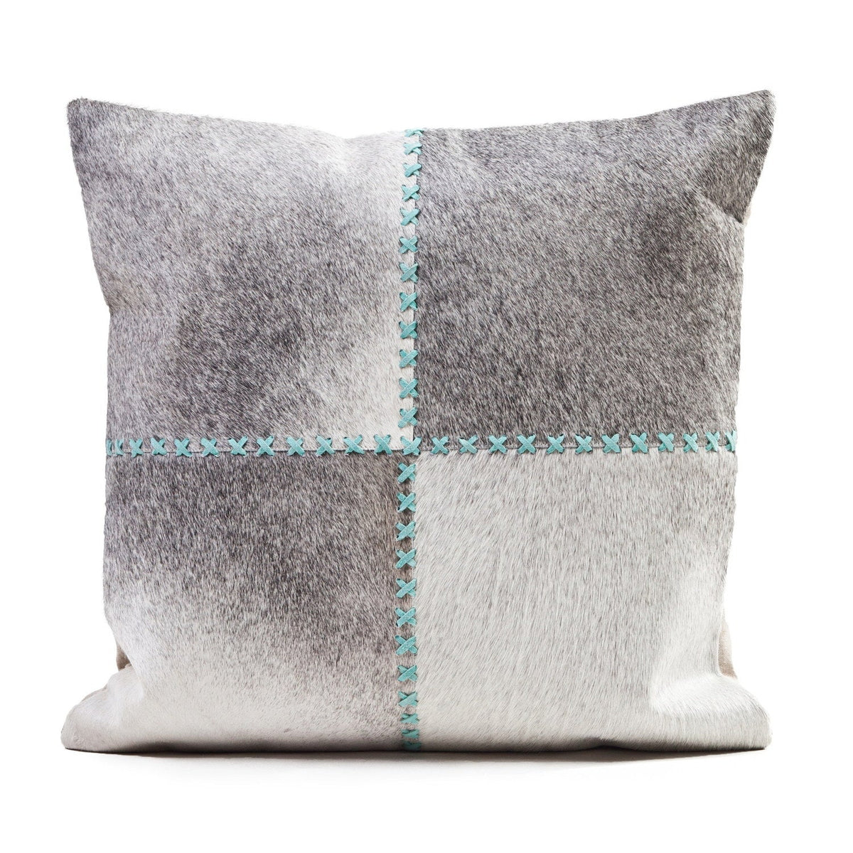 Cowhide Cushion Giselle Seamist Gray 2