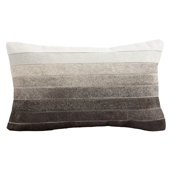 Cowhide Cushion Ombre Gray #_shape=Lumbar