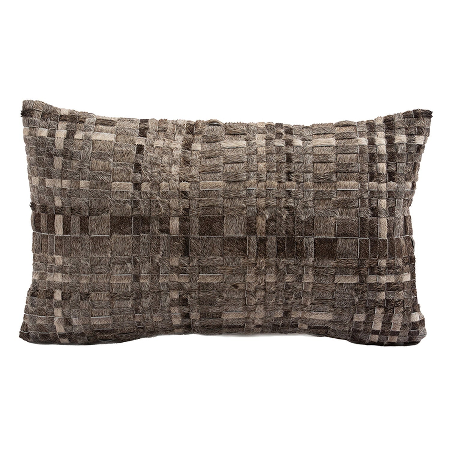 Cowhide Cushion Tweed Tweed Dark Grey #_shape=Lumbar