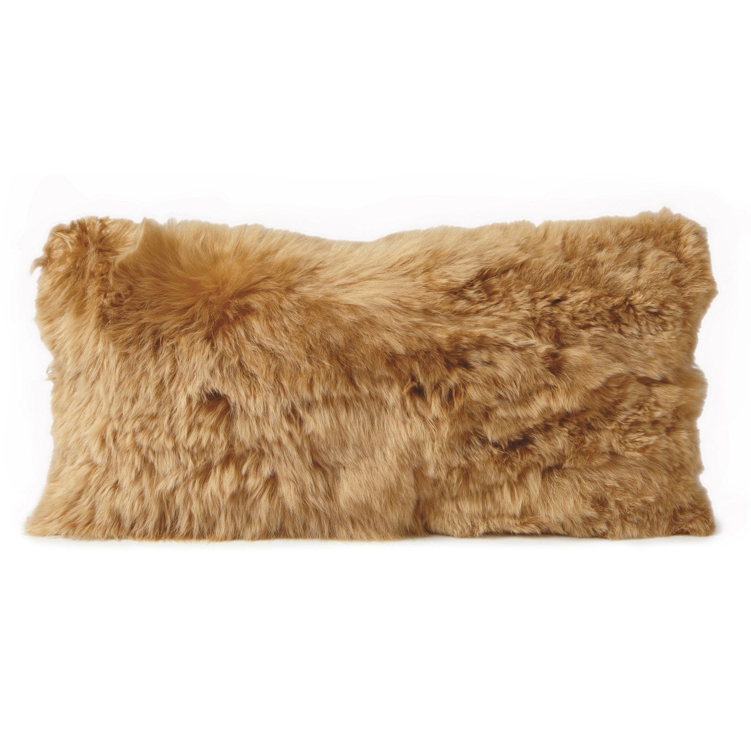 Alpaca Suri Cushion Gold #_shape=Lumbar