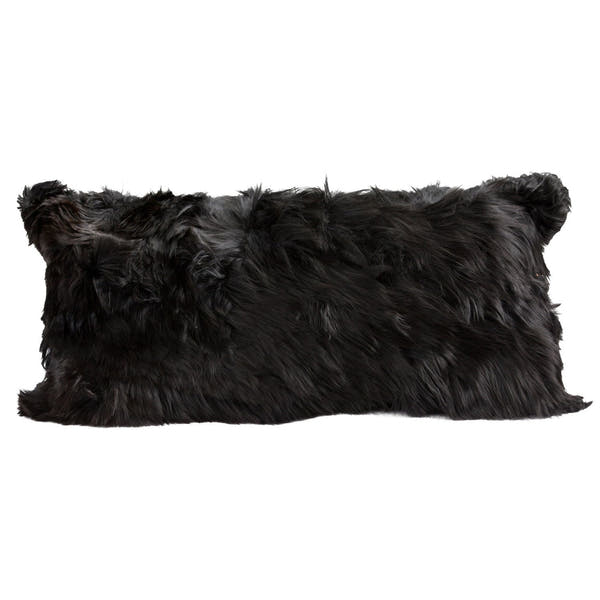Alpaca Suri Cushion Black #_shape=Lumbar