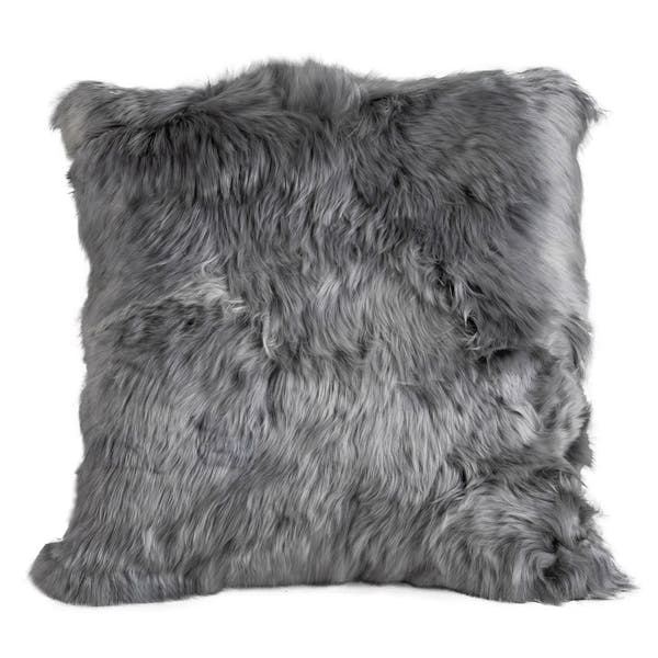 Alpaca Suri Cushion W/ Woven Alpaca Back Glacier #_shape=Square
