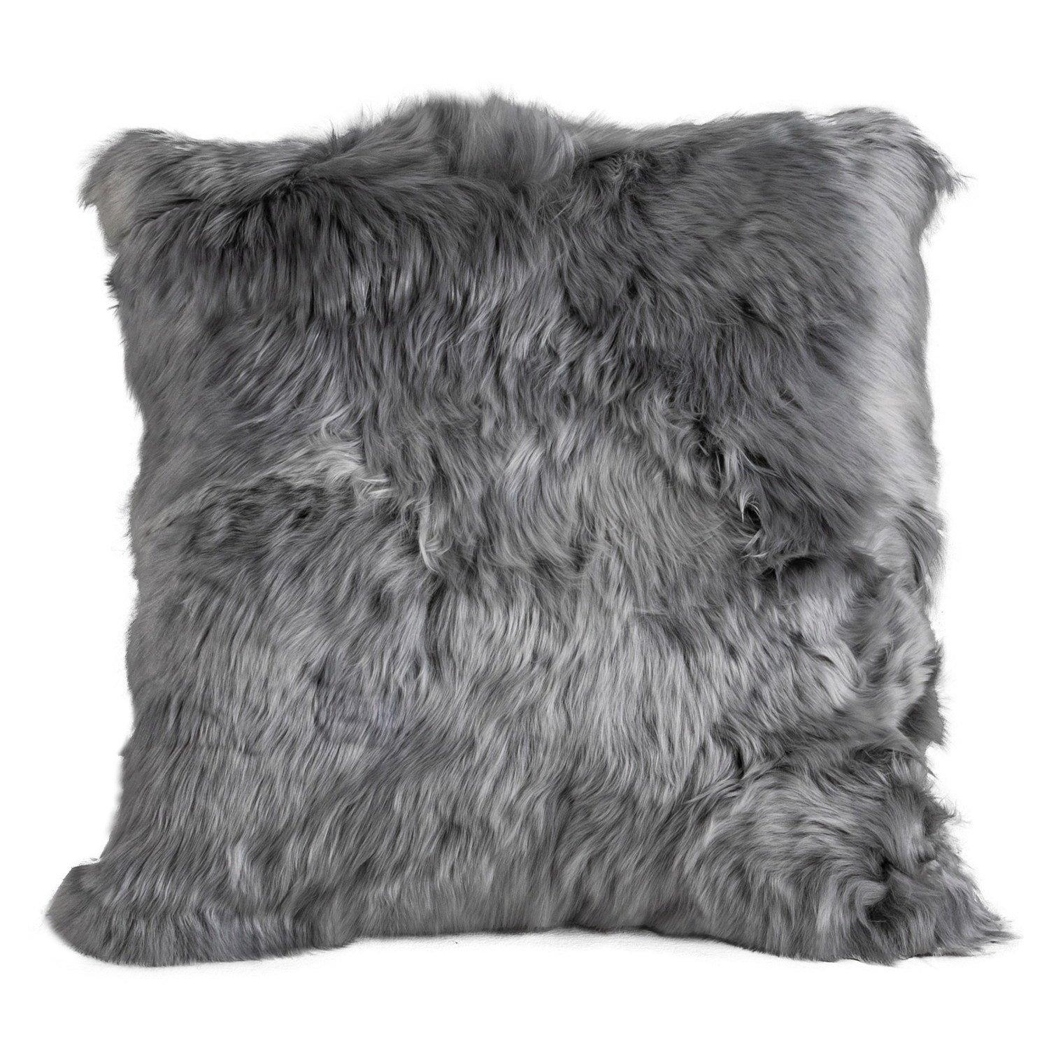 Alpaca Suri Cushion W/ Woven Alpaca Back Glacier #_shape=Square