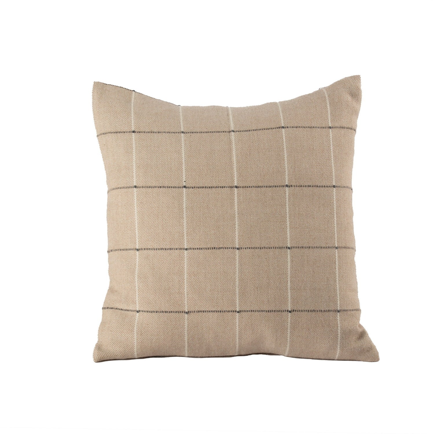 100% Handwoven Baby Alpaca Pillow Harrison Beige #_shape=Square