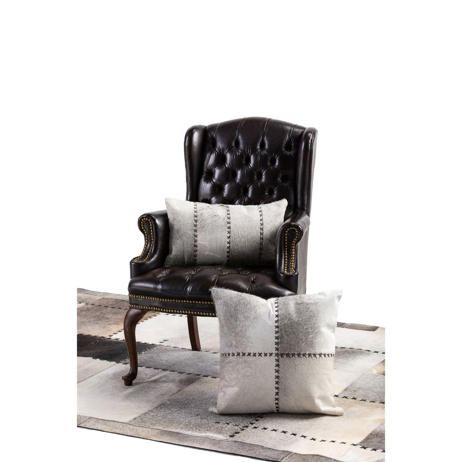 Cowhide Cushion Giselle Gray 2