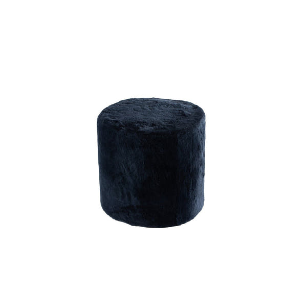 Furniture Tall Ottoman Shearling 40x40cm Navy #_shape=Round