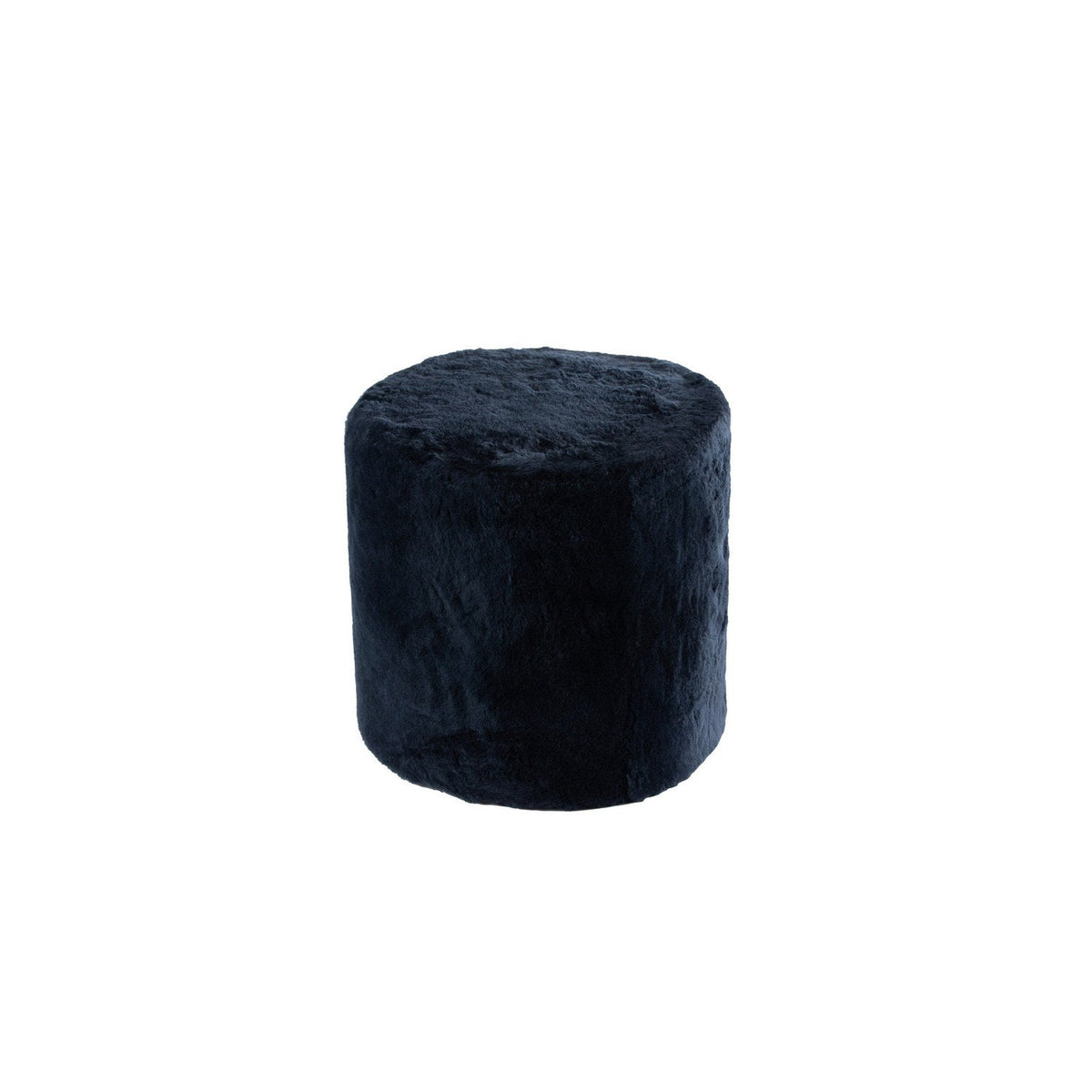 Furniture Tall Ottoman Shearling 40x40cm Navy #_shape=Round