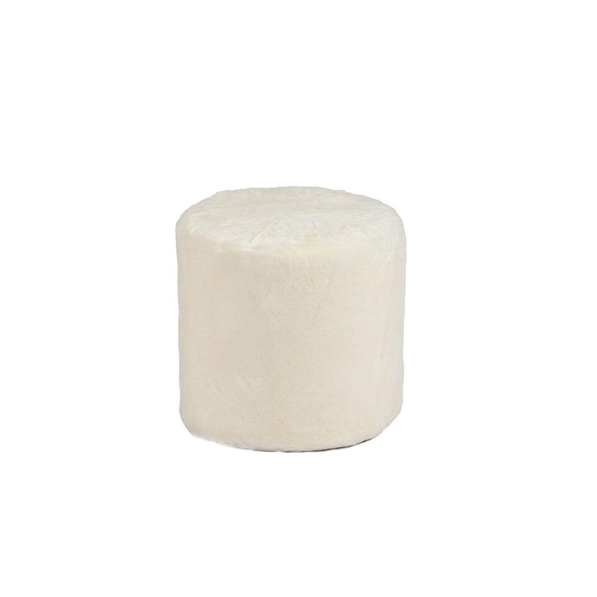 Furniture Tall Ottoman Shearling 40x40cm White #_shape=Round