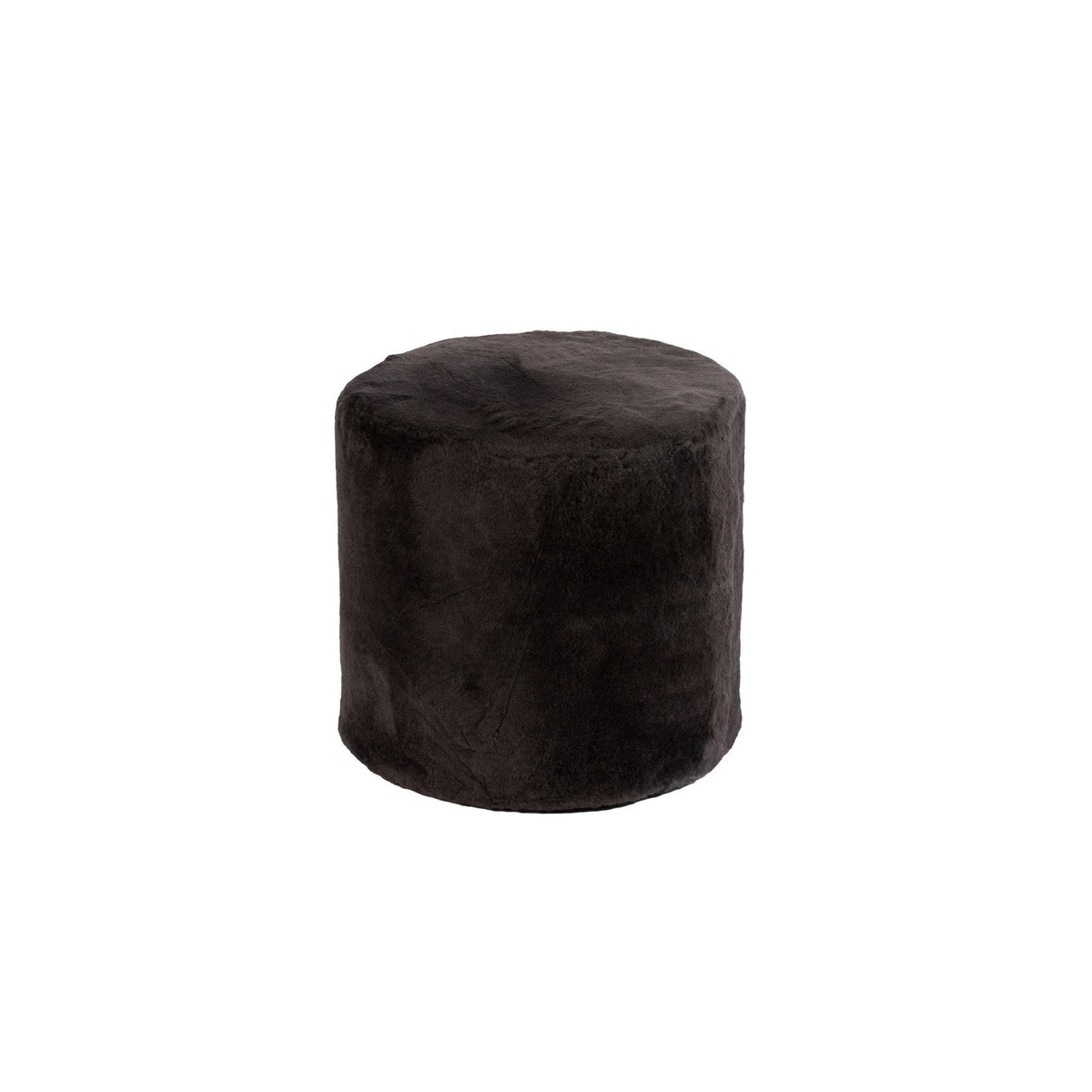 Furniture Tall Ottoman Shearling 40x40cm Steel #_shape=Round