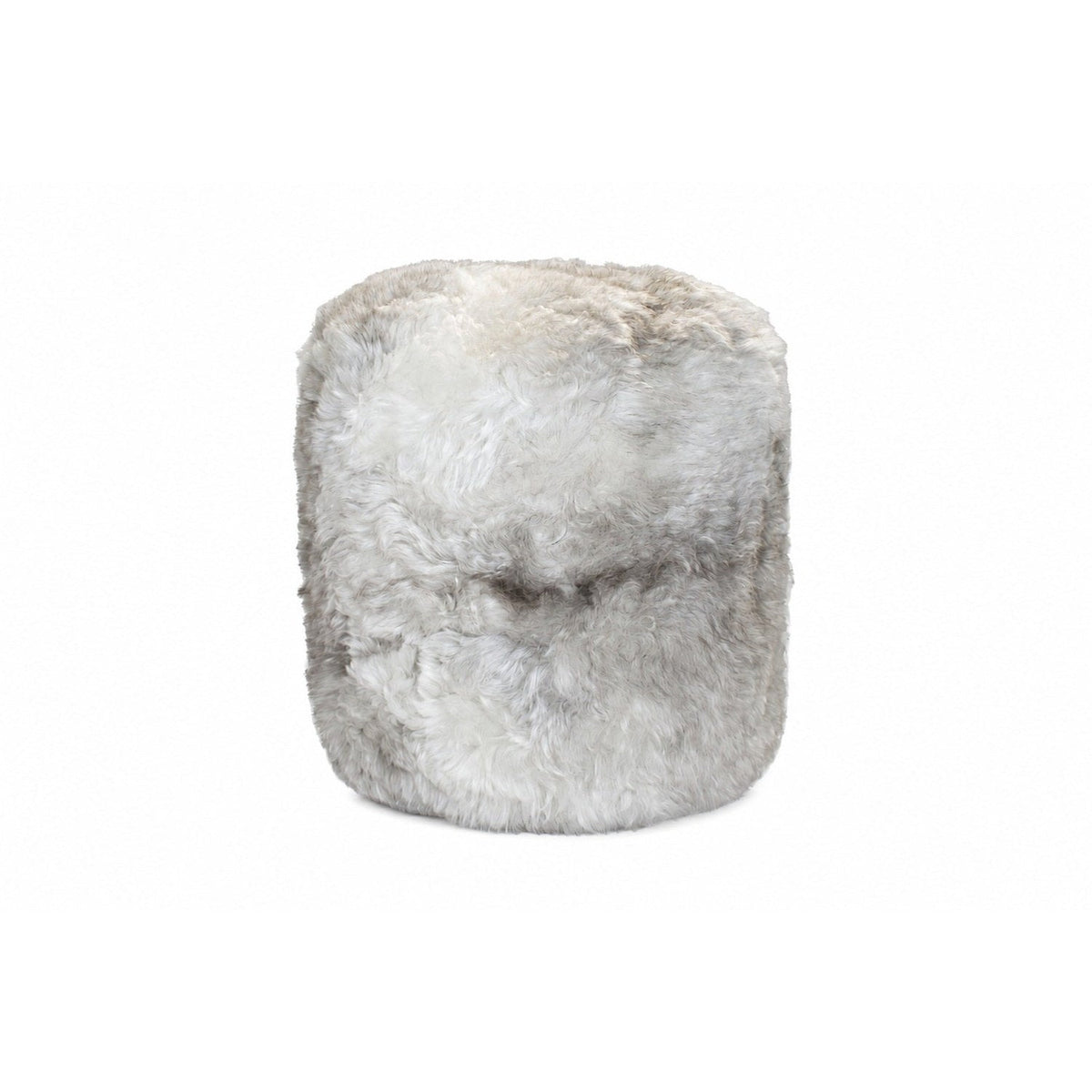 Icelandic Shearling Ottoman Natural Grey #_shape=Rectangle