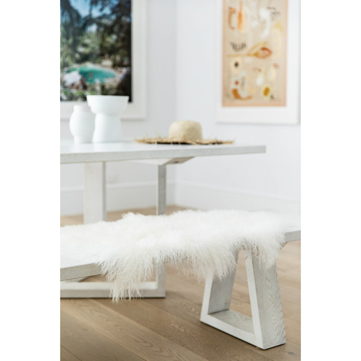 Tibetan Long Wool Sheepskin Single Pelt Ivory 2