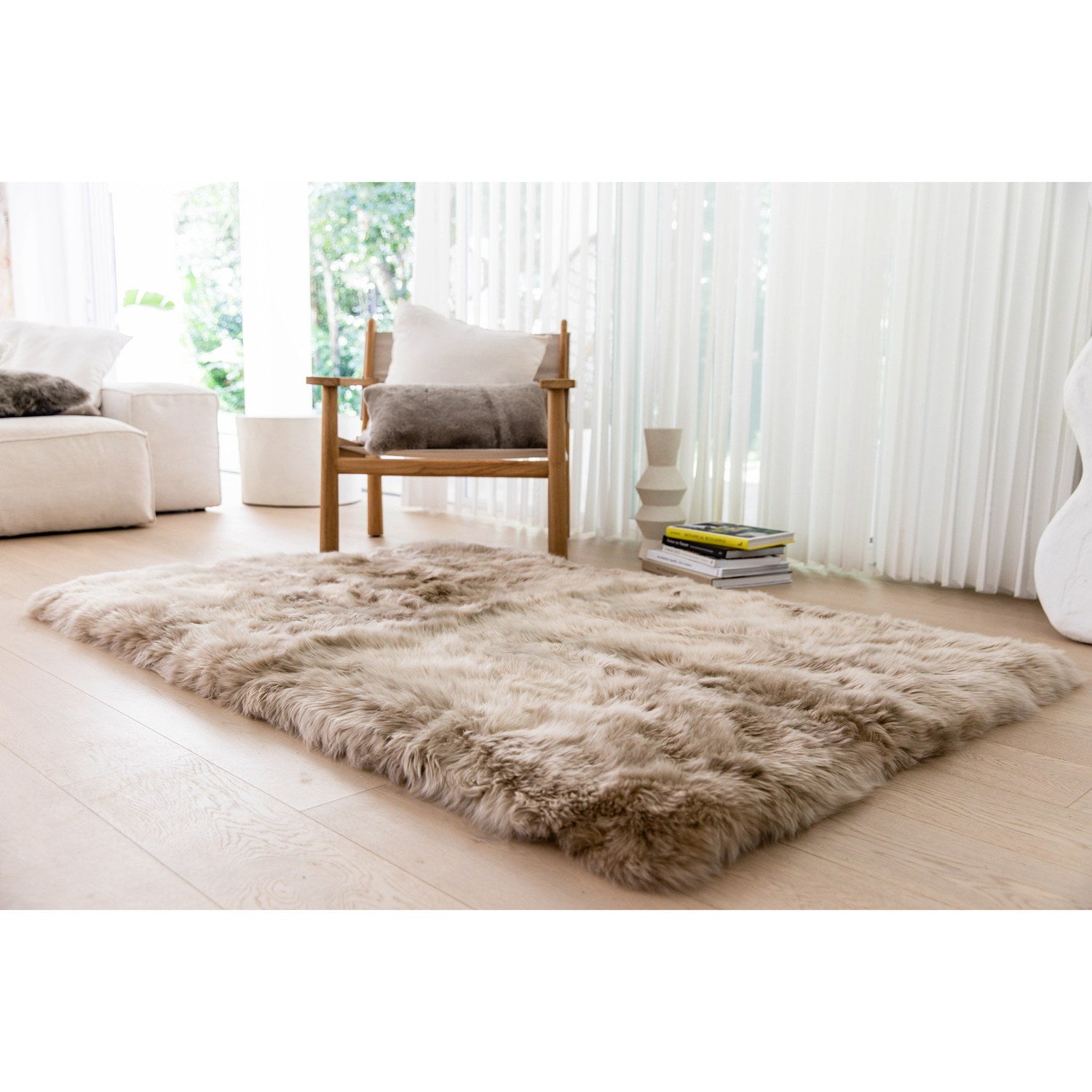 Design Rug Longwool Sheepskin Taupe 2